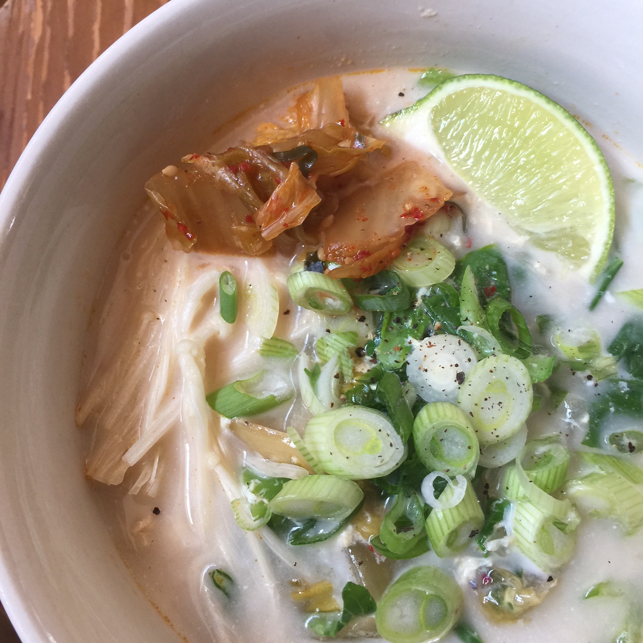 Kimchi Egg Drop Noodle Soup