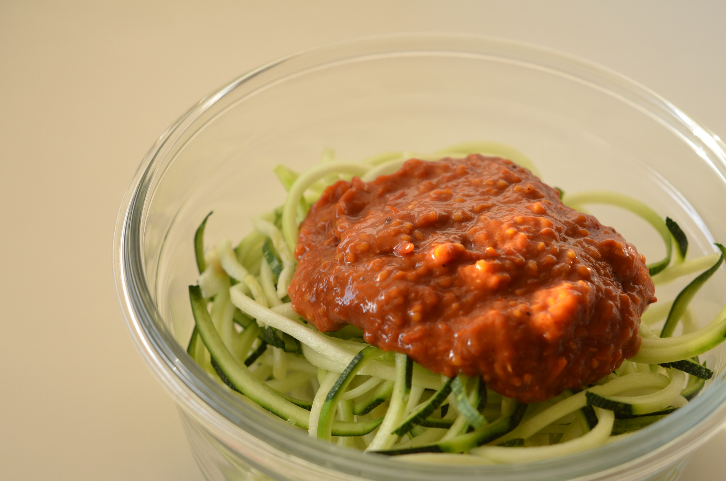 Zoodles with tomato sauce