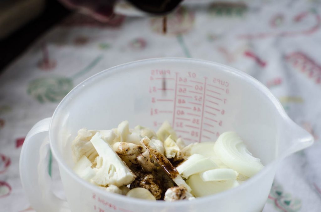 Roasted Cauliflower with Tahini Sauce and Pomegranate Seeds