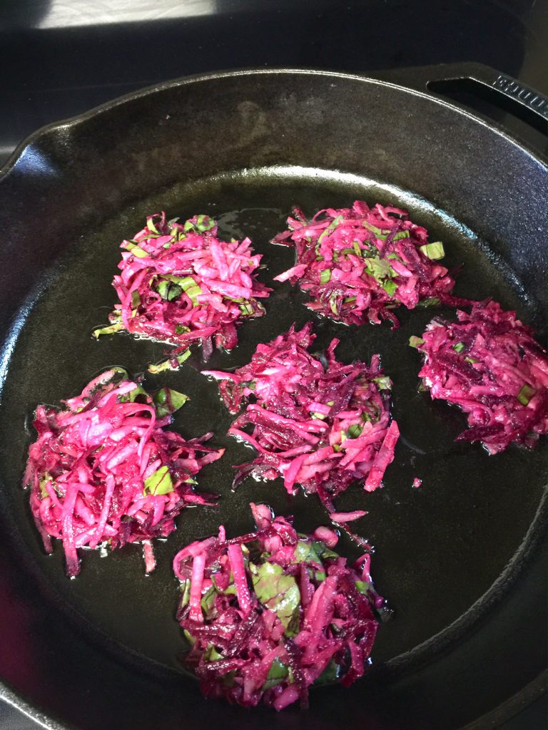 Beet and Potato Latkes