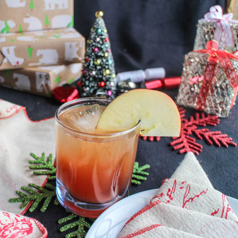 Cranberry Cider Bourbon Cocktail