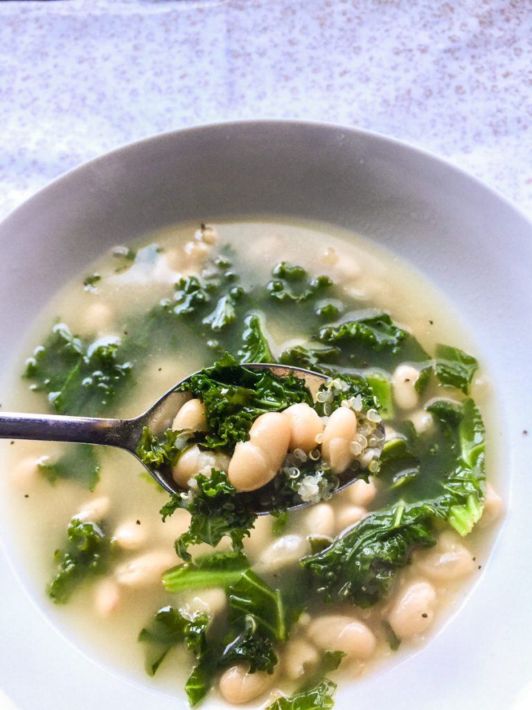 Parmesan Broth with White Beans and Kale
