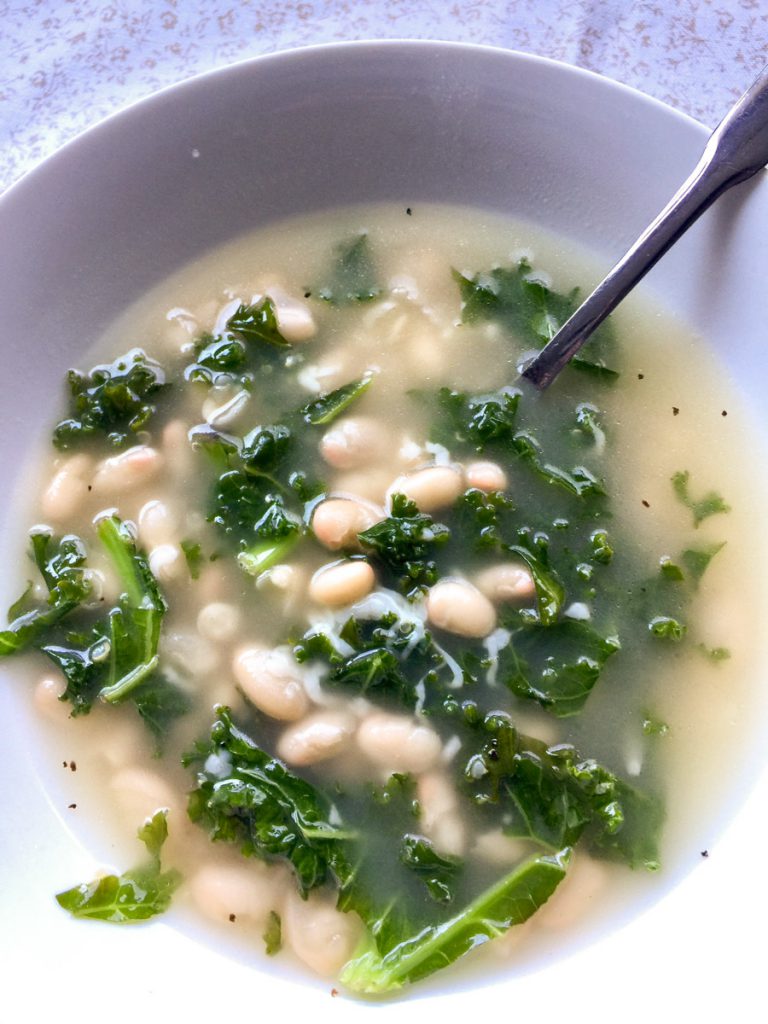 Parmesan Broth with White Beans and Kale