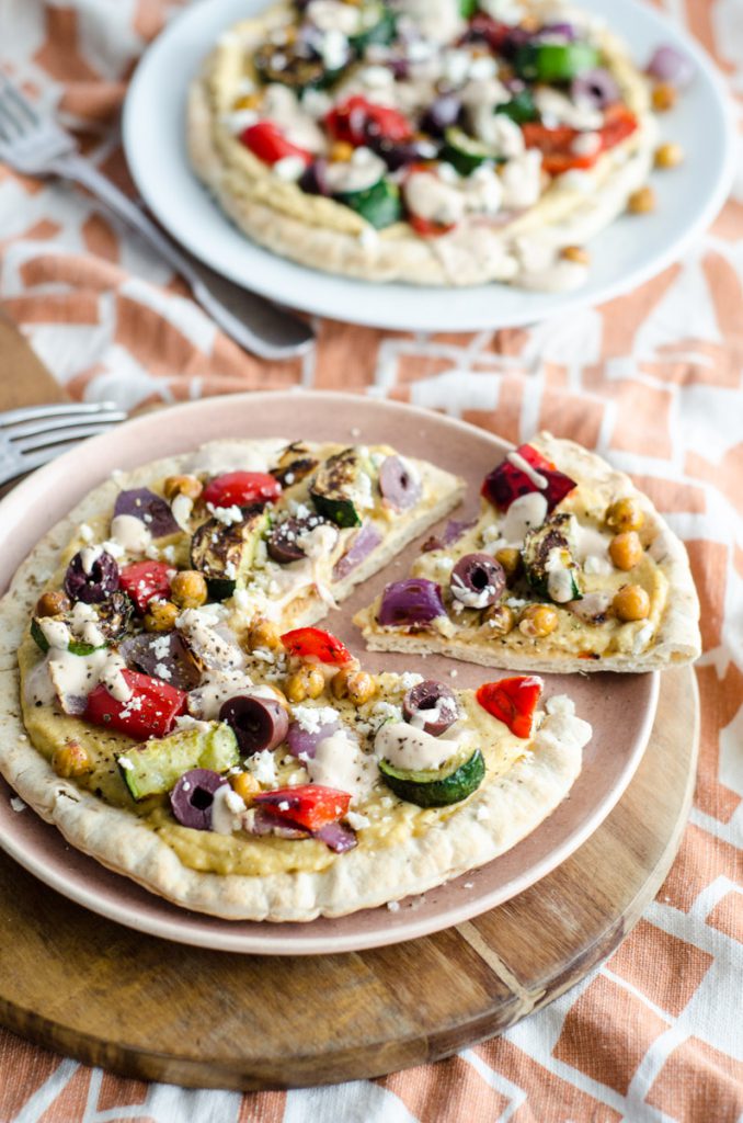 Greek Pizza  with Spicy Yogurt Sauce | Easy | Healthy |  Quick