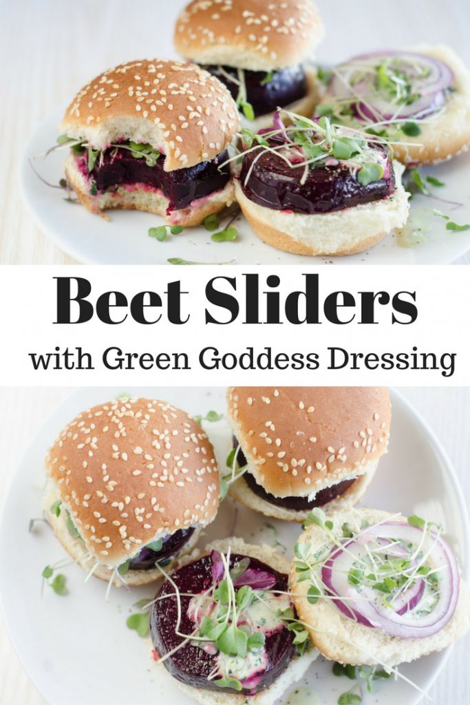 Beet Sliders with Green Goddess Dressing