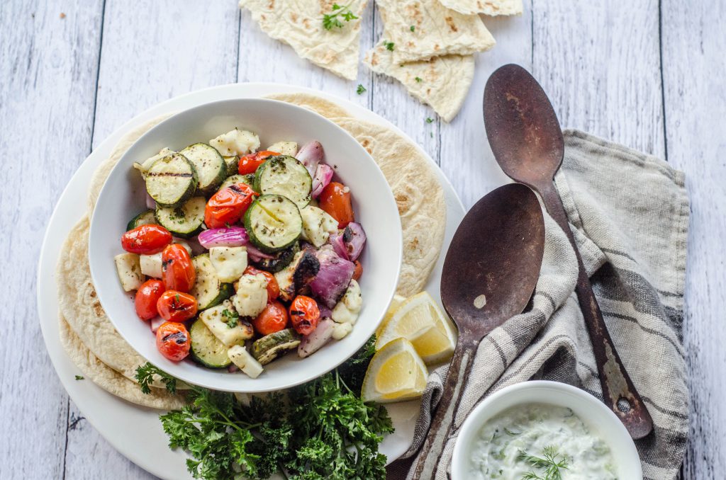 Grilled Veggies and Halloumi