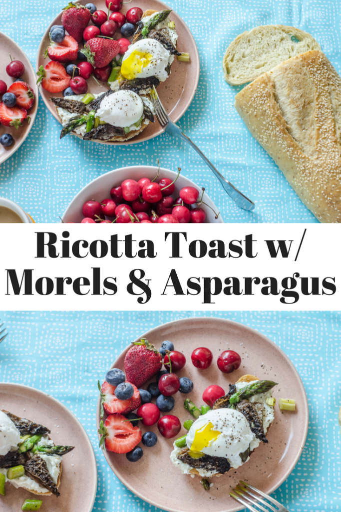Ricotta Toast with Morels and Asparagus