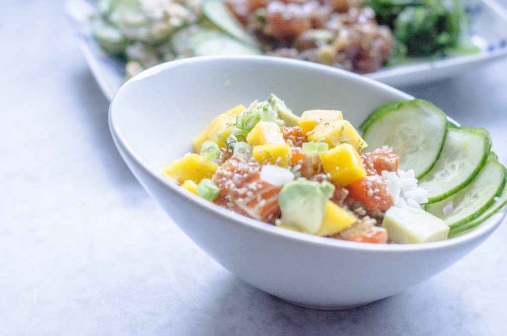 Ginger Salmon Poke with Mango and Avocado