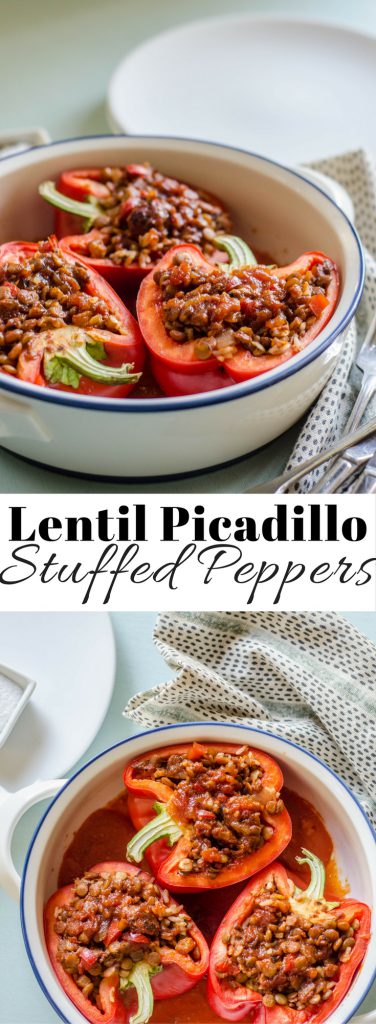 Lentil Picadillo Stuffed Pepper