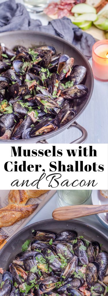 Mussels with Cider, Shallots, and Bacon Pin