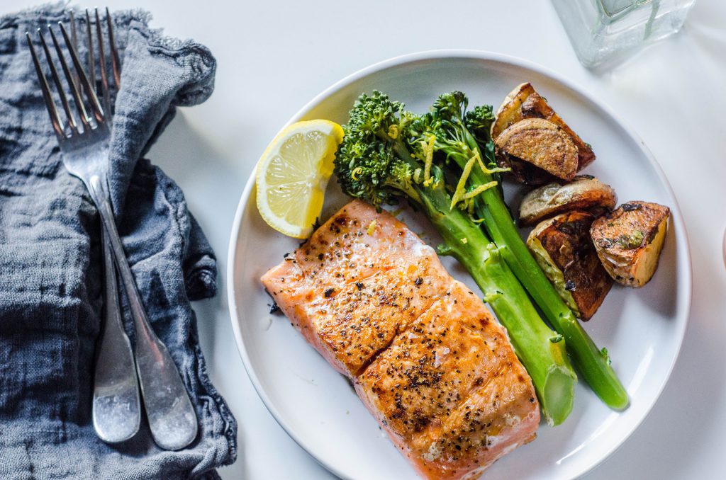 Pan-seared Salmon on a plate