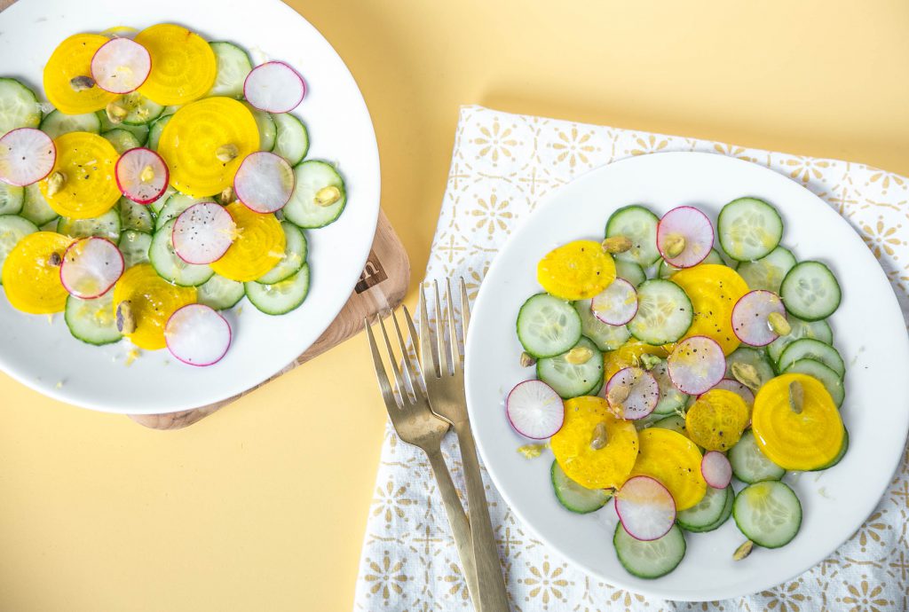 Golden Beet and cucumber salad