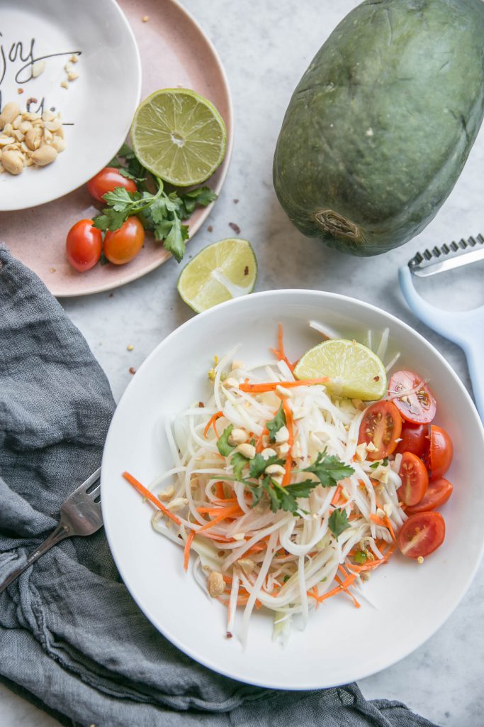 Green papaya and papaya salads