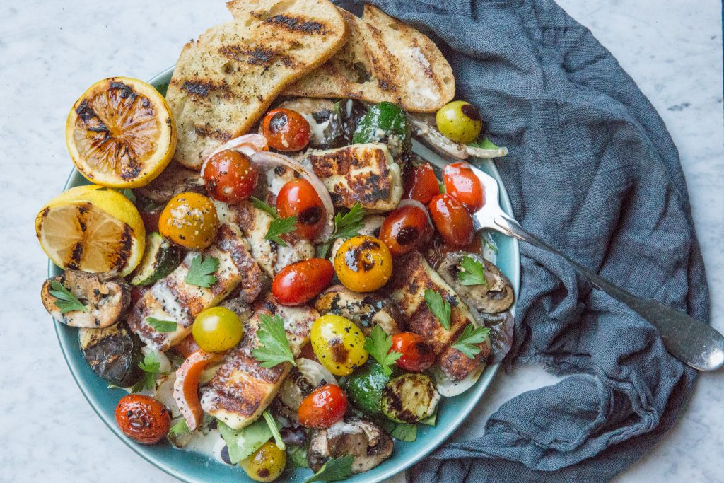 Halloumi and Grilled Veggie Salad